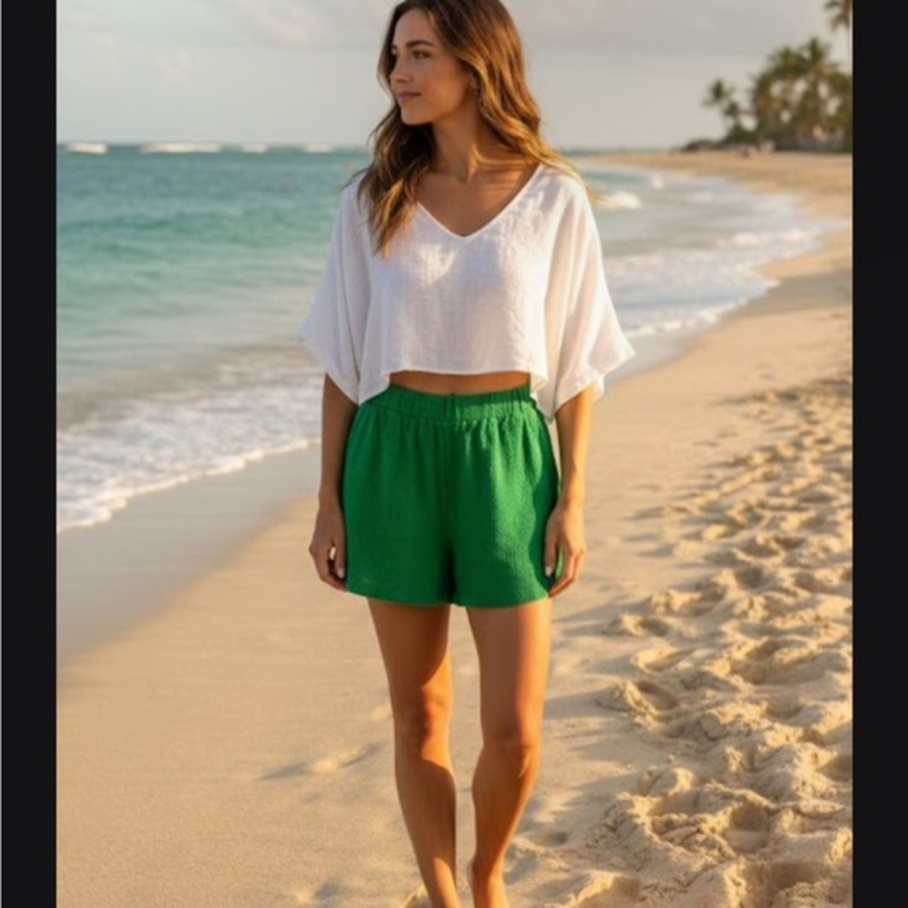 Fp beach High Waist Green Women's Shorts